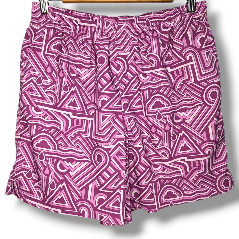 Columbia Shorts Womens Large Pink Retro Swirl Print Pockets Pockets 5.5"
